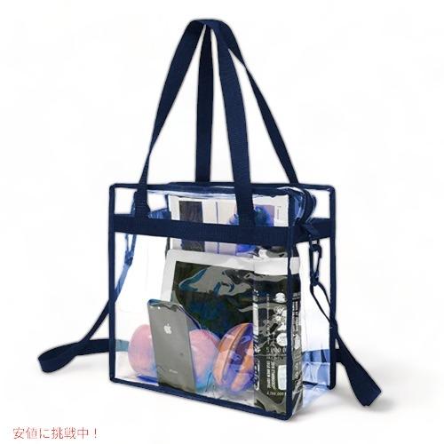 【並行輸入品】透明トートバッグ BAGAIL TBG01-Navy 調整可能ショルダーストラップ付き...