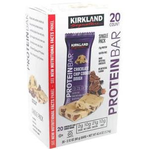 Kirkland Signature Protein Bar, Chocolate Chip Cookie Dough, 20 ct / カークランド プロテインバー｜drplus