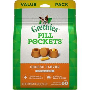 Greenies Pill グリニーズ ピルポケット 犬用 投薬補助のオヤツ [カプセルサイズ（ラージ）・チーズ味] 448g（約60個入り）