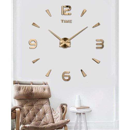 【並行輸入品】ウォールクロック 壁掛け時計 サイレント 貼り付けタイプ Gold