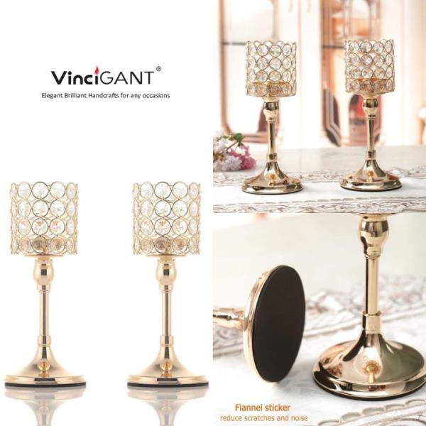 【並行輸入品】2個setキャンドルホルダー 蝋燭立て Cylinder 10インチ goldアメリカ...