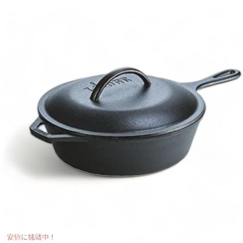 【並行輸入品】ロッジ 2.8L キャストアイロン ディープスキレット Lodge 蓋付き 深鍋