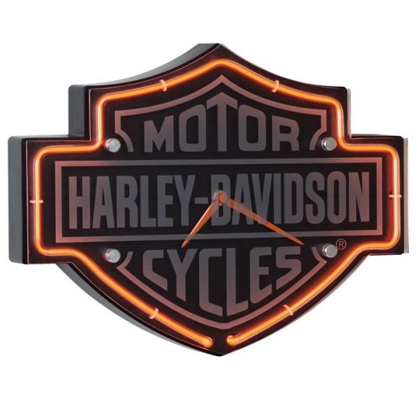 【並行輸入品】エッチングバー＆シールド型ネオンクロック　Harley-Davidson社アメリカ輸入...