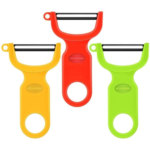 【並行輸入品】オリジナルスイスピーラー3パック KITCHPOWERR レッド/グリーン/イエロー