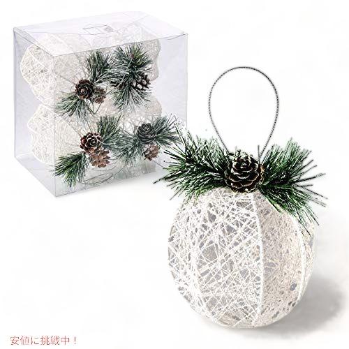 【並行輸入品】クリスマスボールオーナメント ホワイト 4ピース ZHANYIGY クリスマスデコレー...