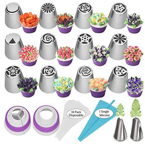 Russian Piping Tips 27pcs Baking Supplies Set Cake...