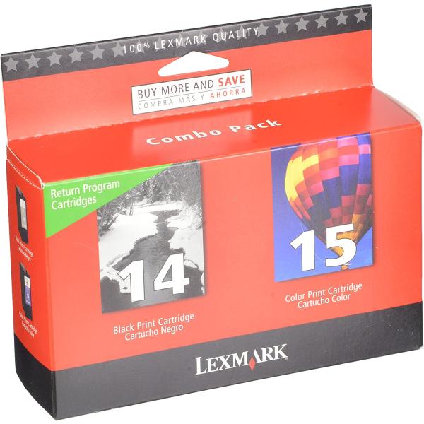【並行輸入品】Lexmark #14 &amp; #15 ブラック&amp;カラー プリントカートリッジ (18C2...