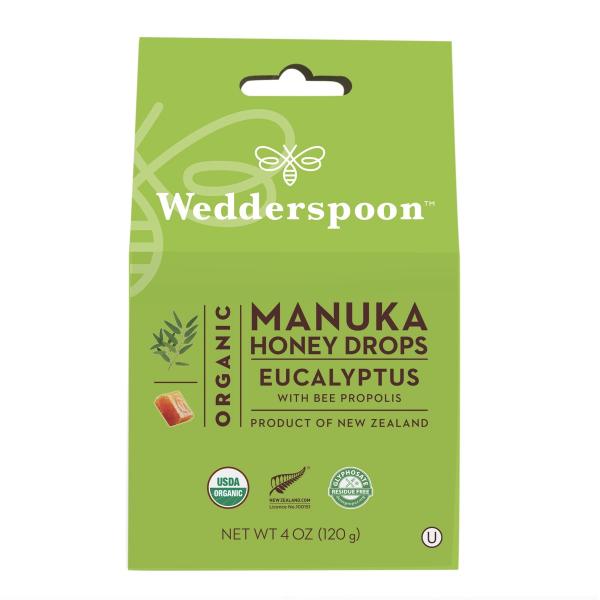 Wedderspoon Organic Manuka Honey Drops, Eucalyptus...