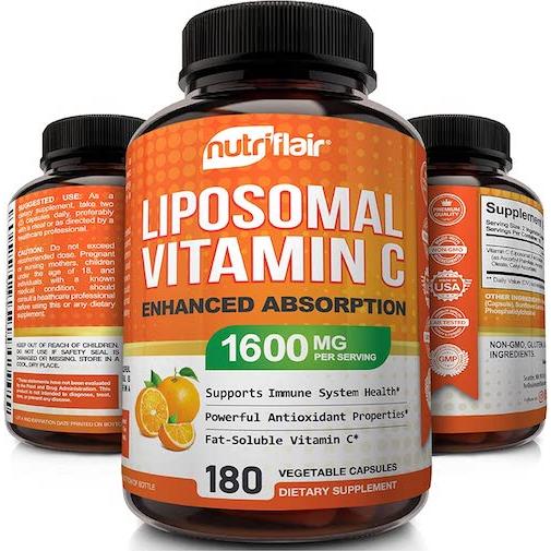 【並行輸入品】NutriFlair Liposomal Vitamin C 1600mg, 180 ...