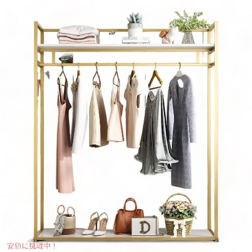 【並行輸入品】FONECHIN フォネチン 衣類ラック 棚付き 衣類吊り下げ用 ゴールドメタル He...