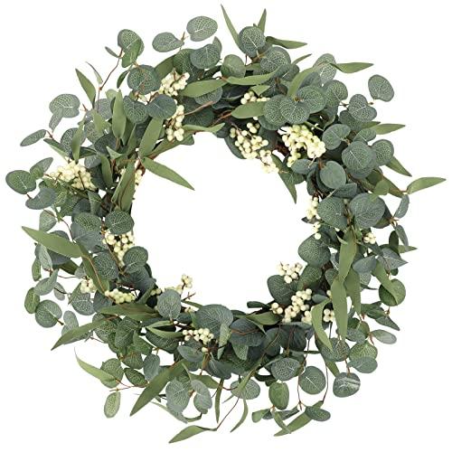 【並行輸入品】CEWOR Artificial Eucalyptus Wreath フロントドア用人...