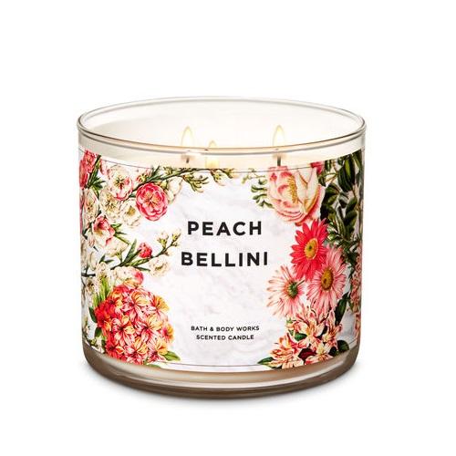 【並行輸入品】バス&amp;ボディワークス ピーチベリーニ 3ウィック キャンドル 411g Bath &amp; ...
