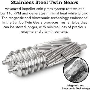 【並行輸入品】ツインギア コールドプレス ジューサーの詳細画像2