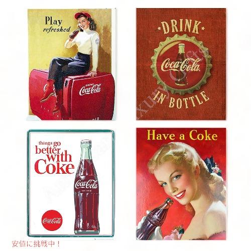 【並行輸入品】コカ・コーラ - クラシックなヴィンテージウォールプリントセット（4枚）- 8x10イ...