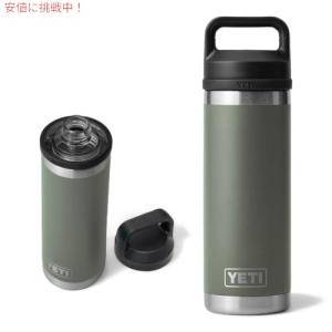 限定カラー YETI Rambler 18 oz Bottle With Chug Cap イエティ ランブラー ボトル キャンプグリーン 18 oz / 532 ml チャグキャップ付き 水筒 保温 保冷｜drplus