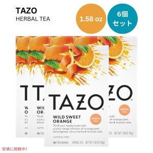 【6個セット】TAZO タゾ ワイルド スウィート オレンジ ティーバッグ ハーブティー ノンカフェイン 20袋 x6箱 まとめ買い Wild Sweet Orange Tea Bags｜drplus