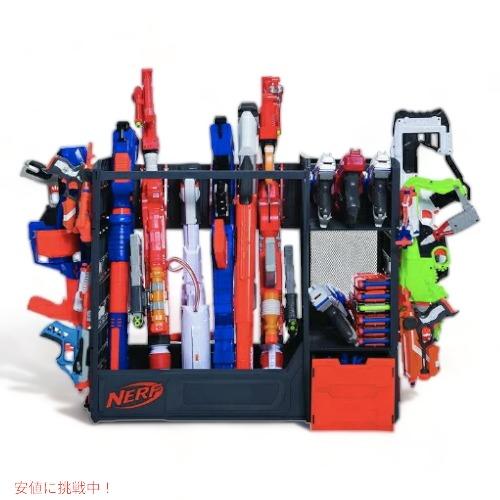 【並行輸入品】ナーフ エリートブラスターラック NERF 最大ブラスター20個収納 オレンジ＆ブラッ...