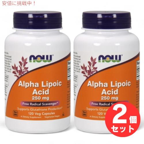 【並行輸入品】2個セット Now Foods ナウフーズ アルファリポ酸 250mg お得サイズ 1...