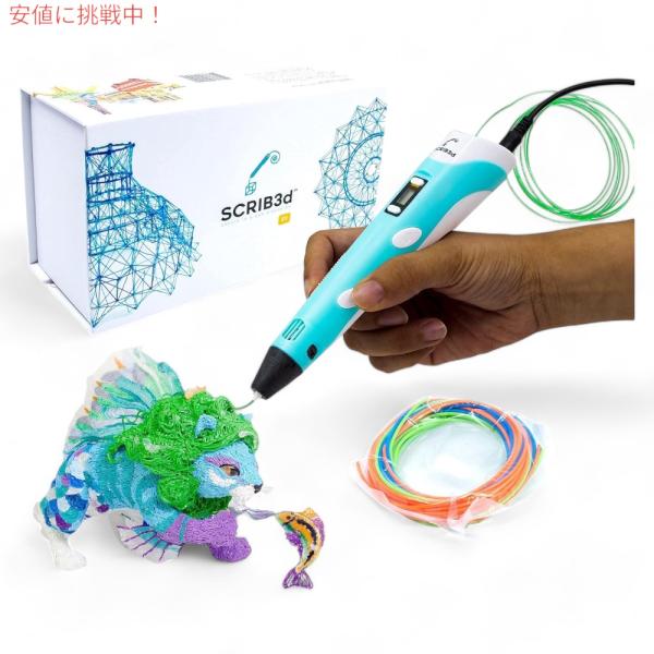 SCRIB3D 3Dアートペン ディスプレイ付き （PLA フィラメント、ステンシルブック、プロジェ...