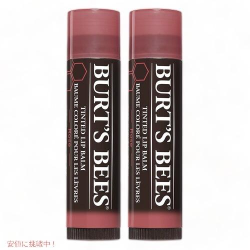 【2本セット】Burt&apos;s Bees 100% Natural Tinted Lip Balm, R...