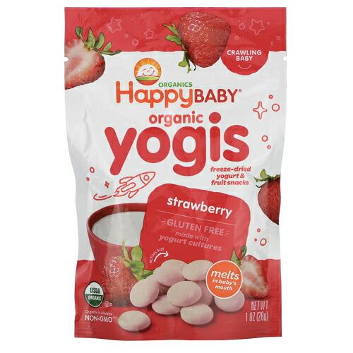 【並行輸入品】6か月からのオーガニックベビーフード ヨージス ヨーグルト&amp;ストロベリー味 Happy...