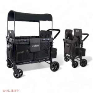 【並行輸入品】WONDERFOLD ワンダーフォールド ベヒー用品 4人乗りベビーカー ワゴン ブラック W4OG-BLK W4 Original Quad Stroller Wagon