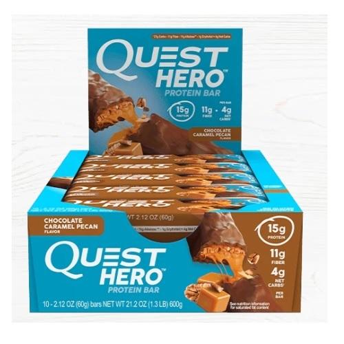 【並行輸入品】クエスト ヒーローグルテンフリープロテインバー (チョコレートキャラメルピーカン) 1...