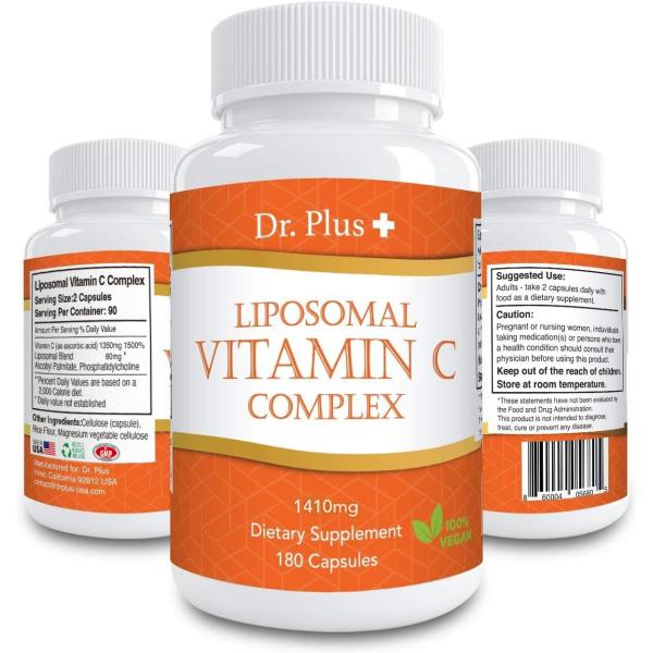 無料増量中！ビタミンC サプリメント 180日分2個セット 360カプセル アメリカ製 リポソーム ...