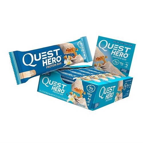 【並行輸入品】クエスト ヒーローグルテンフリープロテインバー (バニラキャラメル) 12本入り/ Q...