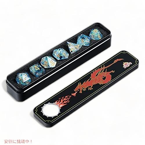 【並行輸入品】サイコロセット D&amp;D DND ハンドメイド シャープエッジ 7 ダイス DND ダン...