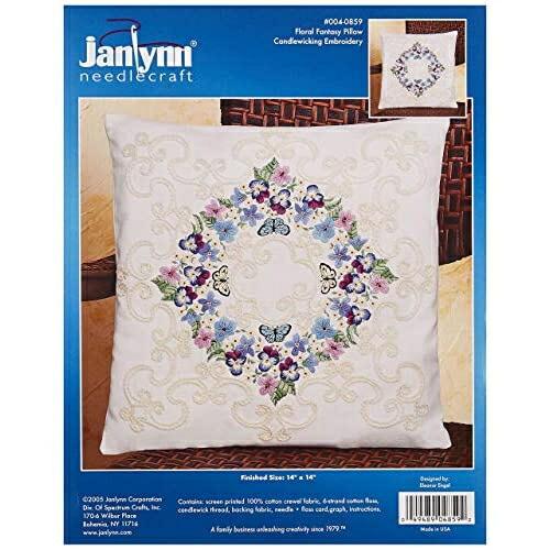 【並行輸入品】Janlynn Crewel刺繍キット、フローラルファンタジーピロー