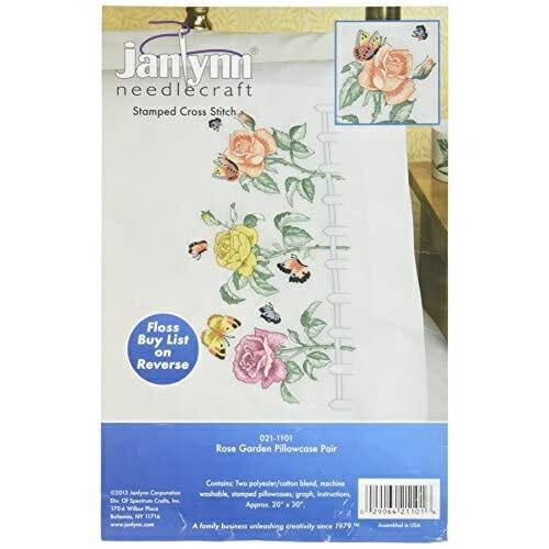 【並行輸入品】Janlynn刺?キットローズガーデン枕カバーペア