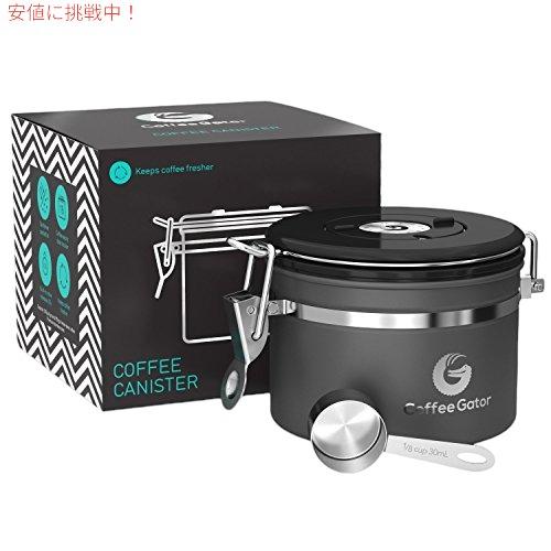 【並行輸入品】Coffee Gator ステンレススチール製コーヒー粉と豆キャニスター 日付トラッカ...