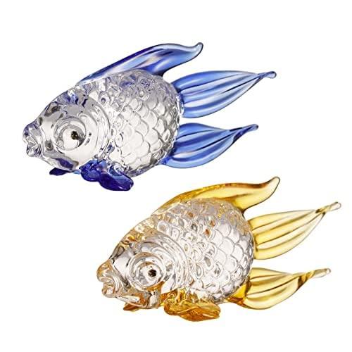 【並行輸入品】クリス＆ジェムズ 手作りのクリスタル金魚モデル ミニチュア水族館の水槽の装飾  12 ...