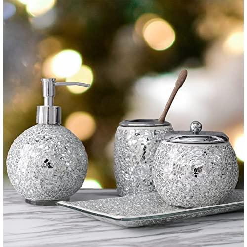 【並行輸入品】WHOLE HOUSEWARESプレミアム バスルーム アクセサリー セット  4 ピ...