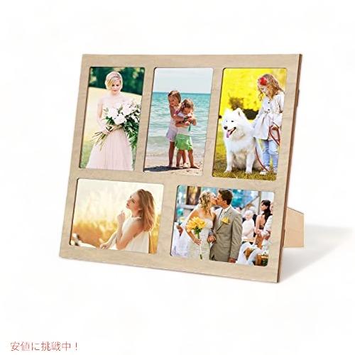 【並行輸入品】SEEHAN 4x6 フォトフレーム コラージュフォトフレーム 5つの開口部 4x6