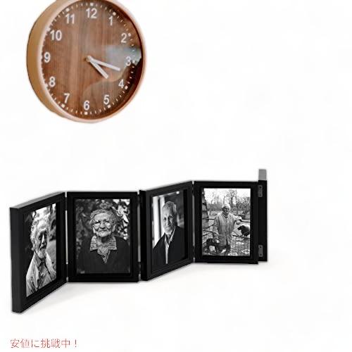 【並行輸入品】Biggun 折りたたみ式 4インチ x 6インチ ヒンジ付きフォトフレーム (ブラッ...