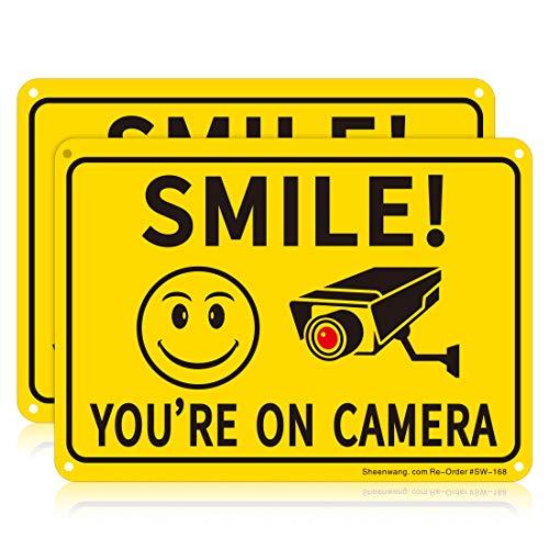 【並行輸入品】Sheenwang 2パック Smile You're on Camera Sign ...