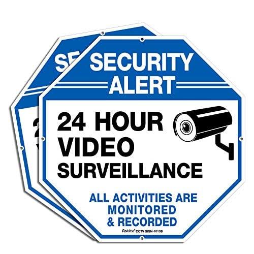 【並行輸入品】ファイトゥー 2パック ビデオ監視サイン 10 x 10 錆びない .040 アルミニ...