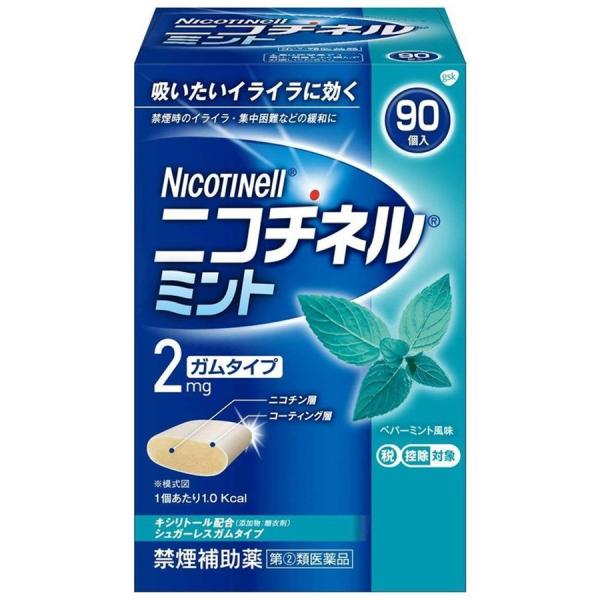 ニコチネル ミントガム 90個 第(2)類医薬品 セルフメディケーション