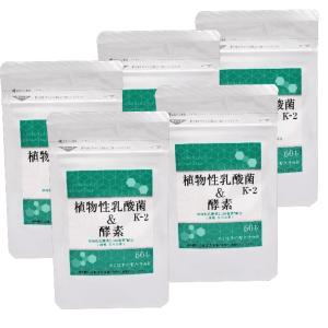 （5個セット！パウチタイプ）植物性乳酸菌 K-2＆酵素　60粒　芳香園製薬   メール便対応　送料無料｜drug-yanagawa