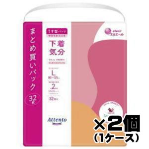 大王製紙　アテント うす型パンツ 下着気分 エレガントピンクべージュ L　32枚入×2個（1ケース）｜drughero