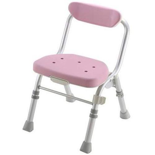 折りたたみシャワーチェア　M型　背付H/47941　ピンク