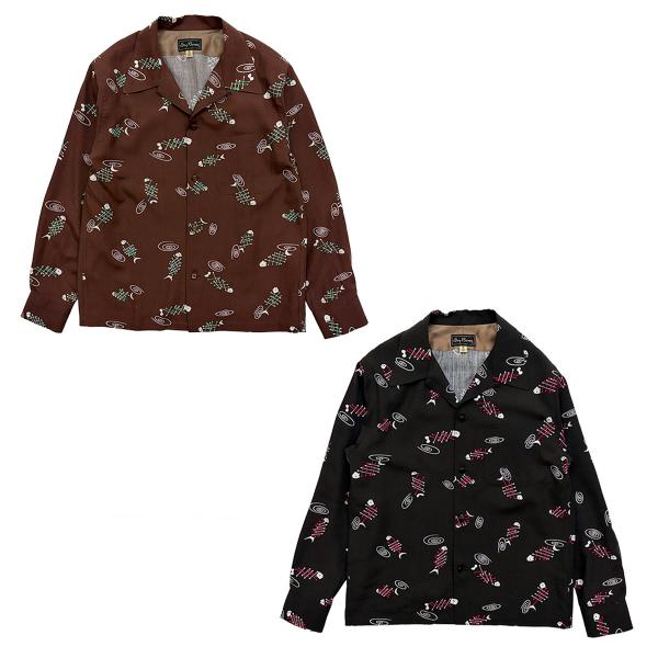 ドライボーンズ DS-2798 L/S Print Open Shirt “FISH BONE”