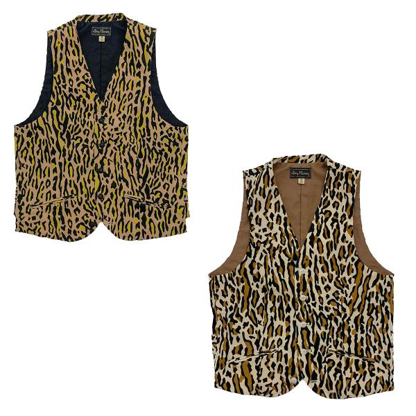 ヒョウ柄コーデュロイジョッキーベスト/ DRY BONES【ドライボーンズ】