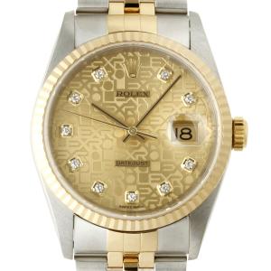 デイトジャスト 16233G K18YG/SS ジュビリーブレス 10Pダイヤ/シャンパンコンピューターダイヤル