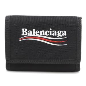 ［飯能本店］BALENCIAGA バレンシアガ エクスプローラー 507481 三つ折り財布 ナイロン ブラック系 レディース・メンズ DH68411