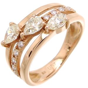 ゴールドのパールの指輪 白蝶ゴールデンパール リング 指輪 6号 18金 ゴールデンパール