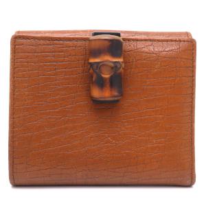 GUCCI（グッチ） 二つ折り財布 バンブー レザー ブラウン : ブランド
