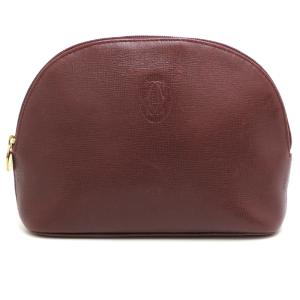 Cartier（カルティエ） ポーチ レザー ボルドー ブランド 中古
